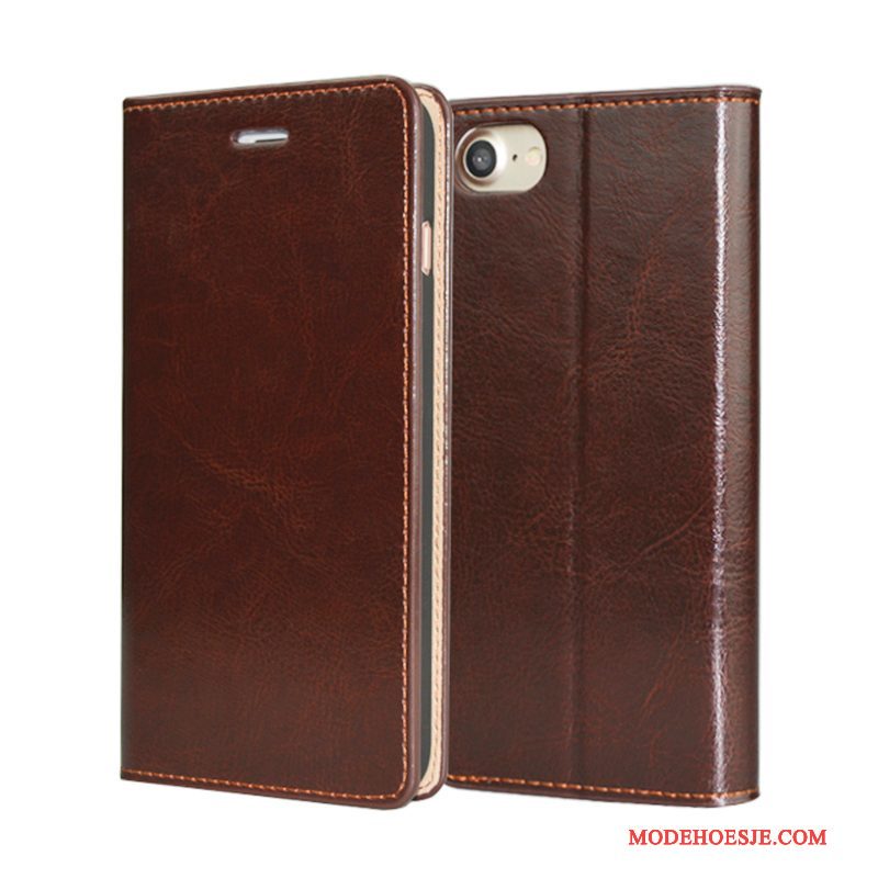 Hoesje iPhone 6/6s Plus Leer Anti-fall Kwaliteit, Hoes iPhone 6/6s Plus Folio Oranjetelefoon