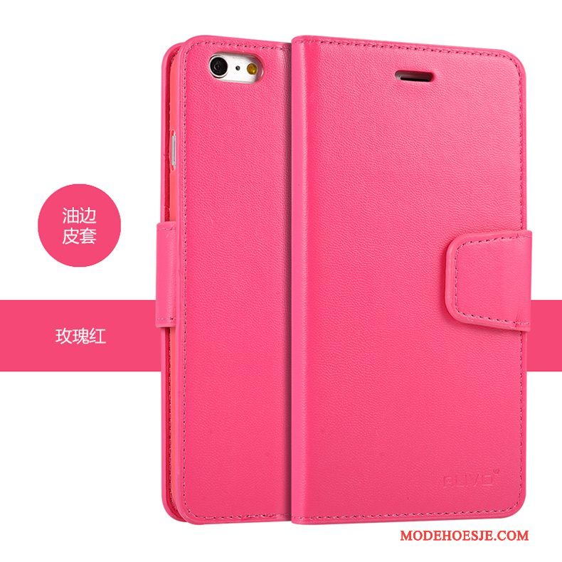 Hoesje iPhone 6/6s Plus Leer Telefoon Purper, Hoes iPhone 6/6s Plus Folio