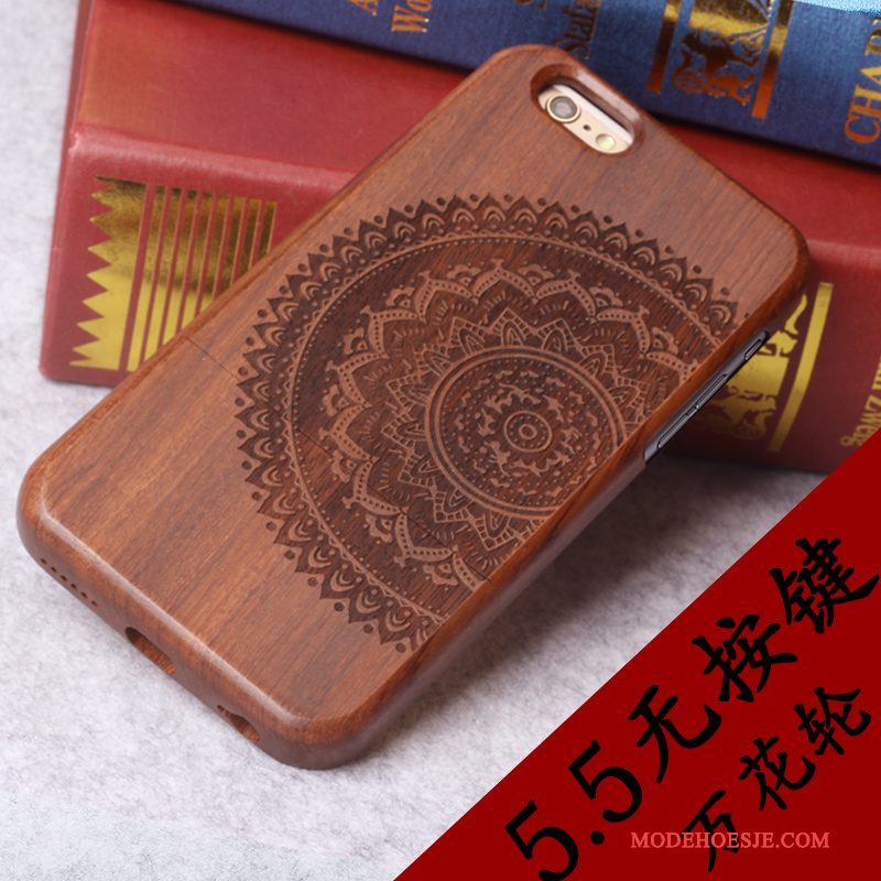 Hoesje iPhone 6/6s Plus Luxe Nieuw Massief Hout, Hoes iPhone 6/6s Plus Hout Telefoon Persoonlijk