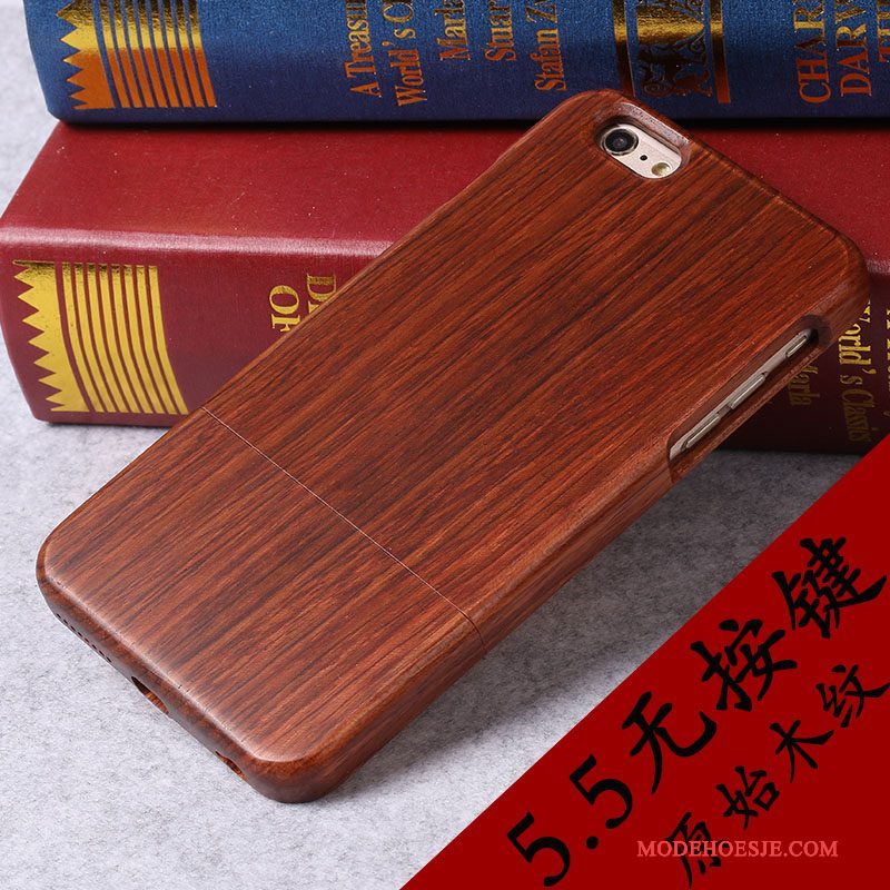 Hoesje iPhone 6/6s Plus Luxe Nieuw Massief Hout, Hoes iPhone 6/6s Plus Hout Telefoon Persoonlijk