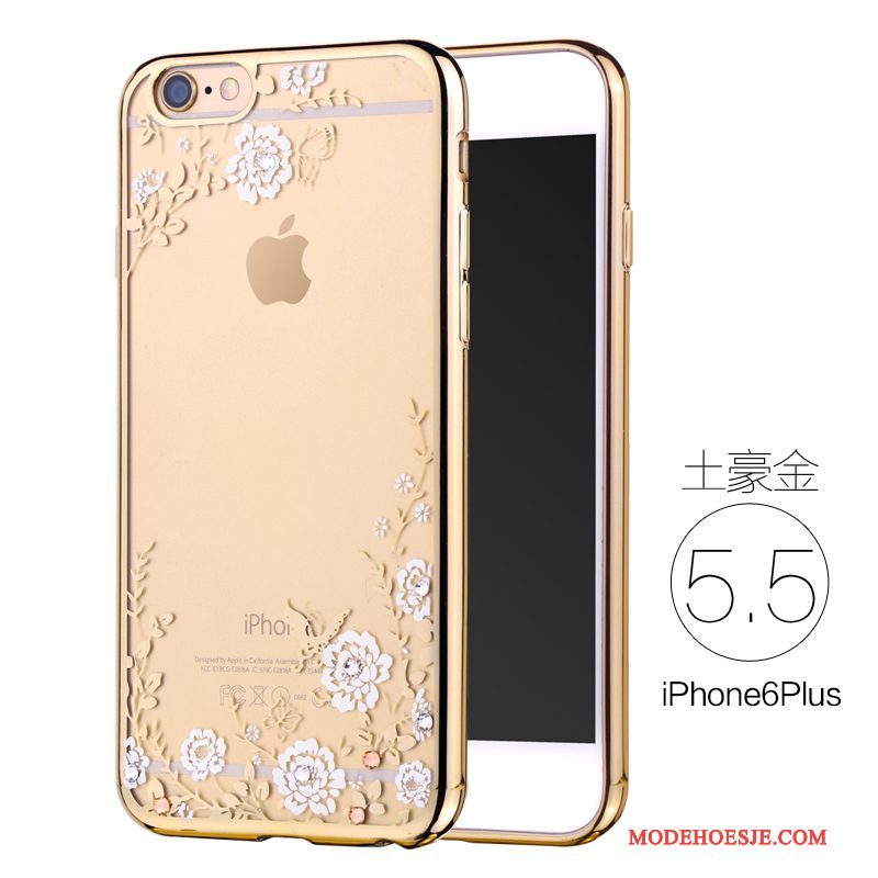 Hoesje iPhone 6/6s Plus Luxe Rozetelefoon, Hoes iPhone 6/6s Plus Zacht Anti-fall