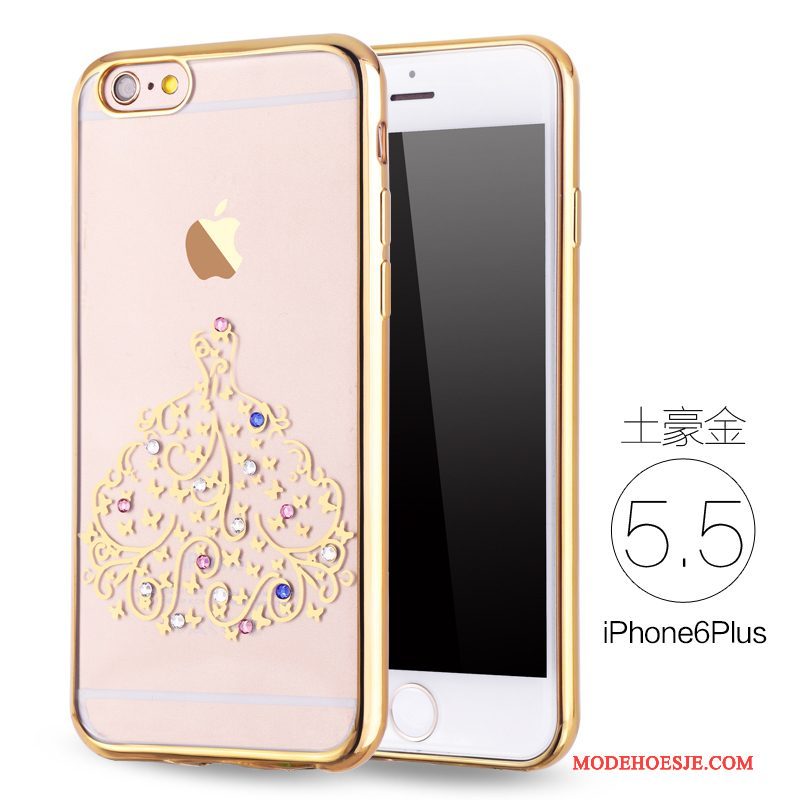Hoesje iPhone 6/6s Plus Luxe Rozetelefoon, Hoes iPhone 6/6s Plus Zacht Anti-fall
