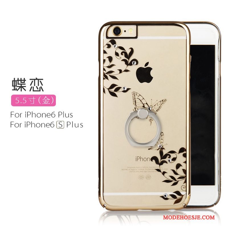 Hoesje iPhone 6/6s Plus Reliëf Goud Klittenband, Hoes iPhone 6/6s Plus Strass Dun Hard