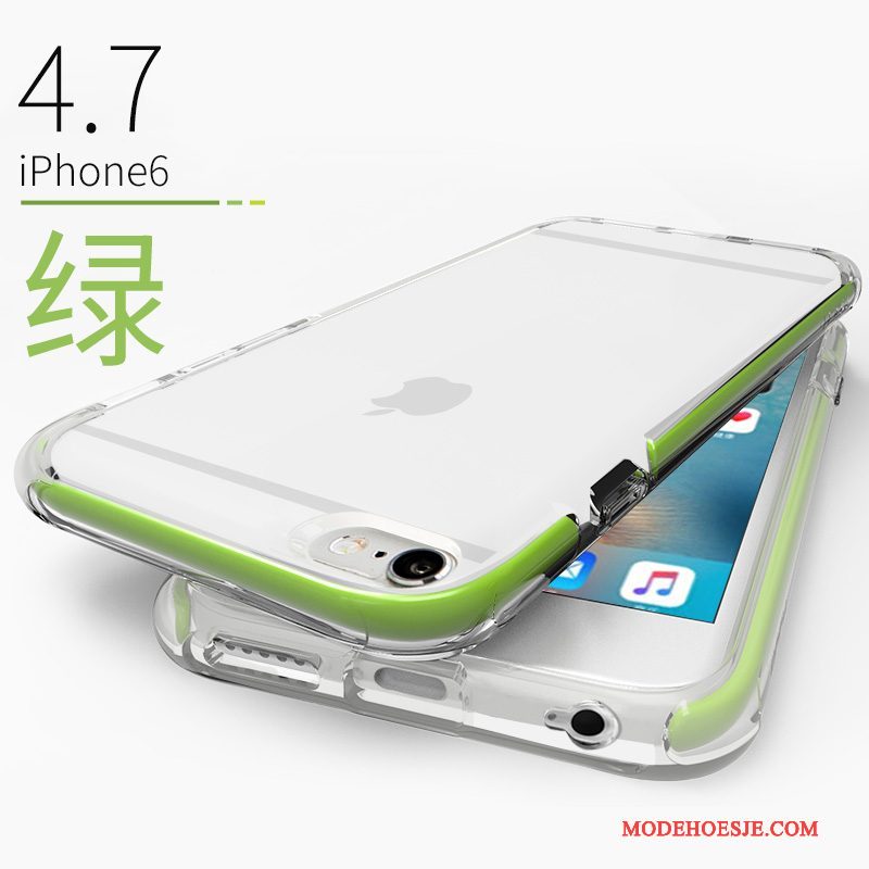 Hoesje iPhone 6/6s Plus Siliconen Anti-fall Schrobben, Hoes iPhone 6/6s Plus Zacht Persoonlijk Groen