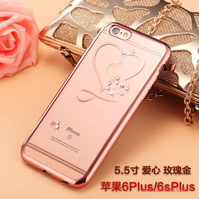 Hoesje iPhone 6/6s Plus Siliconen Doorzichtig Trendy Merk, Hoes iPhone 6/6s Plus Zacht Anti-fall Goud