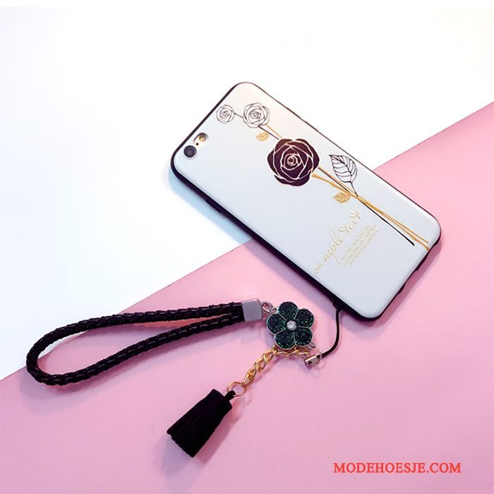 Hoesje iPhone 6/6s Plus Siliconen Eenvoudigetelefoon, Hoes iPhone 6/6s Plus Zacht Zwart Hanger