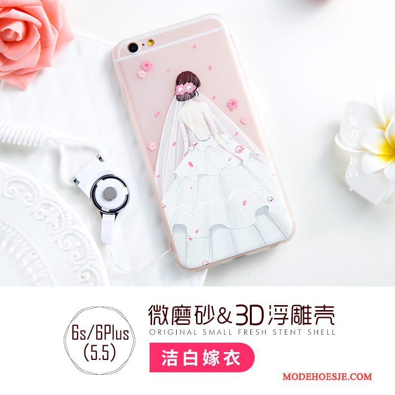 Hoesje iPhone 6/6s Plus Siliconen Hanger Doorzichtig, Hoes iPhone 6/6s Plus Anti-falltelefoon