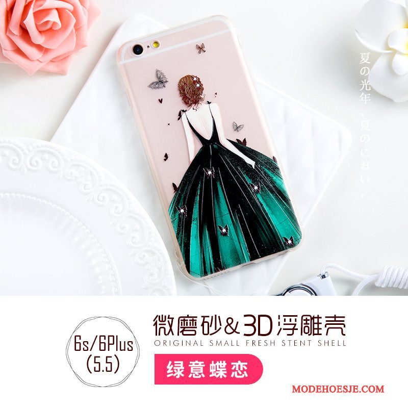 Hoesje iPhone 6/6s Plus Siliconen Hanger Doorzichtig, Hoes iPhone 6/6s Plus Anti-falltelefoon