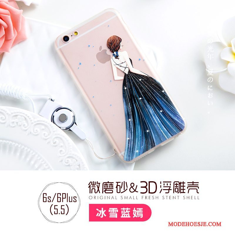 Hoesje iPhone 6/6s Plus Siliconen Hanger Doorzichtig, Hoes iPhone 6/6s Plus Anti-falltelefoon