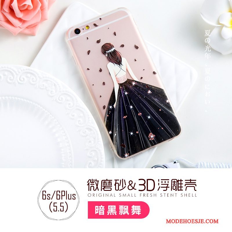 Hoesje iPhone 6/6s Plus Siliconen Hanger Doorzichtig, Hoes iPhone 6/6s Plus Anti-falltelefoon