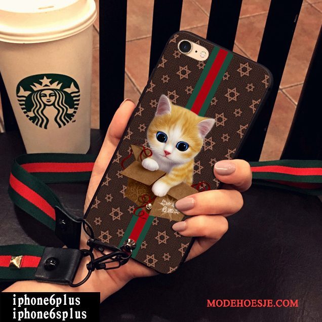 Hoesje iPhone 6/6s Plus Spotprent Kat Hanger, Hoes iPhone 6/6s Plus Siliconen Mooietelefoon