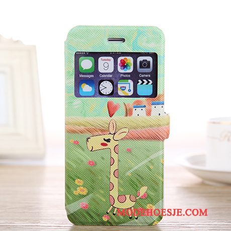 Hoesje iPhone 6/6s Plus Spotprent Open Het Venster Groen, Hoes iPhone 6/6s Plus Folio Mooie