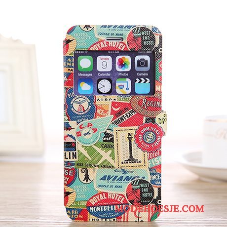 Hoesje iPhone 6/6s Plus Spotprent Open Het Venster Groen, Hoes iPhone 6/6s Plus Folio Mooie