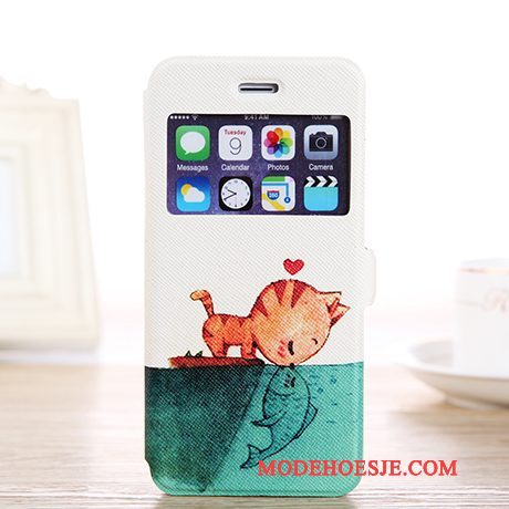 Hoesje iPhone 6/6s Plus Spotprent Open Het Venster Groen, Hoes iPhone 6/6s Plus Folio Mooie