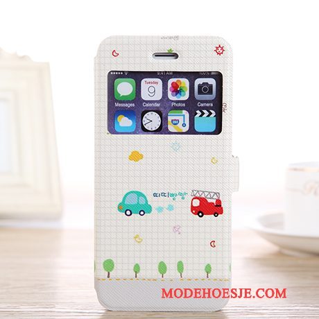 Hoesje iPhone 6/6s Plus Spotprent Open Het Venster Groen, Hoes iPhone 6/6s Plus Folio Mooie