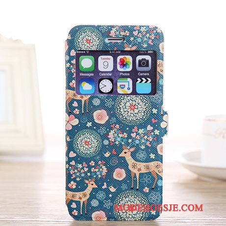 Hoesje iPhone 6/6s Plus Spotprent Open Het Venster Groen, Hoes iPhone 6/6s Plus Folio Mooie