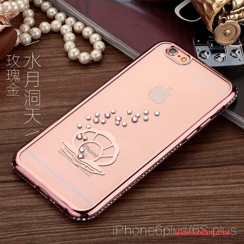 Hoesje iPhone 6/6s Plus Strass Rozetelefoon, Hoes iPhone 6/6s Plus Hanger Trend