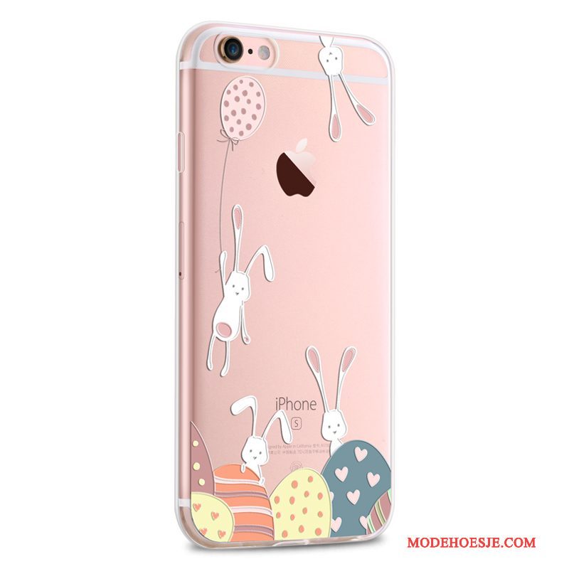 Hoesje iPhone 6/6s Plus Zacht Doorzichtigtelefoon, Hoes iPhone 6/6s Plus Siliconen Dun Roze