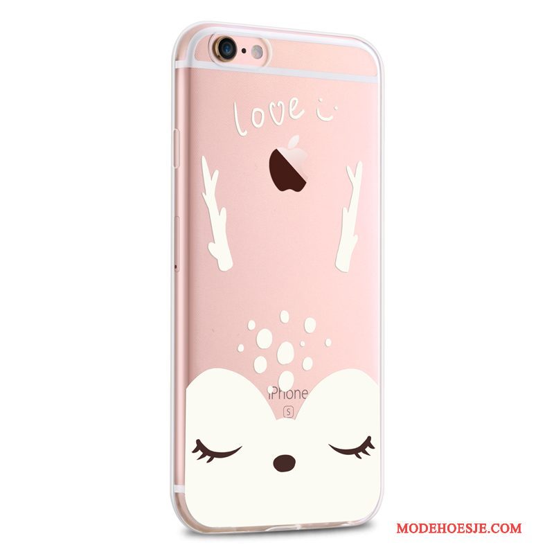 Hoesje iPhone 6/6s Plus Zacht Doorzichtigtelefoon, Hoes iPhone 6/6s Plus Siliconen Dun Roze