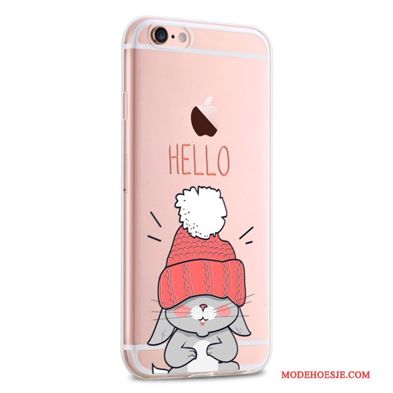 Hoesje iPhone 6/6s Plus Zacht Doorzichtigtelefoon, Hoes iPhone 6/6s Plus Siliconen Dun Roze