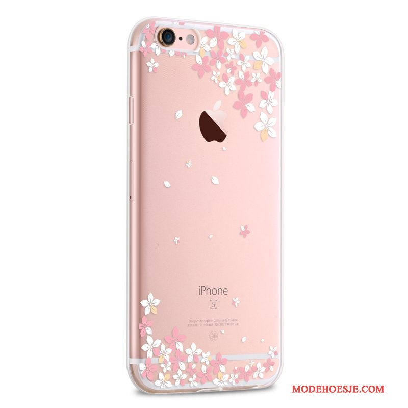 Hoesje iPhone 6/6s Plus Zacht Doorzichtigtelefoon, Hoes iPhone 6/6s Plus Siliconen Dun Roze