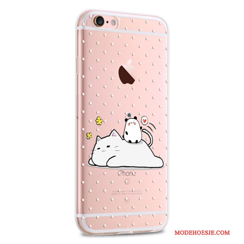 Hoesje iPhone 6/6s Plus Zacht Doorzichtigtelefoon, Hoes iPhone 6/6s Plus Siliconen Dun Roze