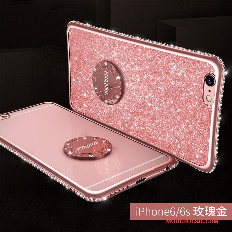 Hoesje iPhone 6/6s Plus Zacht Rood Trend, Hoes iPhone 6/6s Plus Strass Anti-falltelefoon