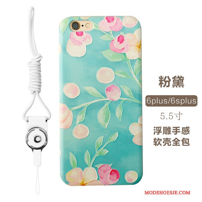 Hoesje iPhone 6/6s Plus Zacht Trendy Merktelefoon, Hoes iPhone 6/6s Plus Zakken Anti-fall Bloemen