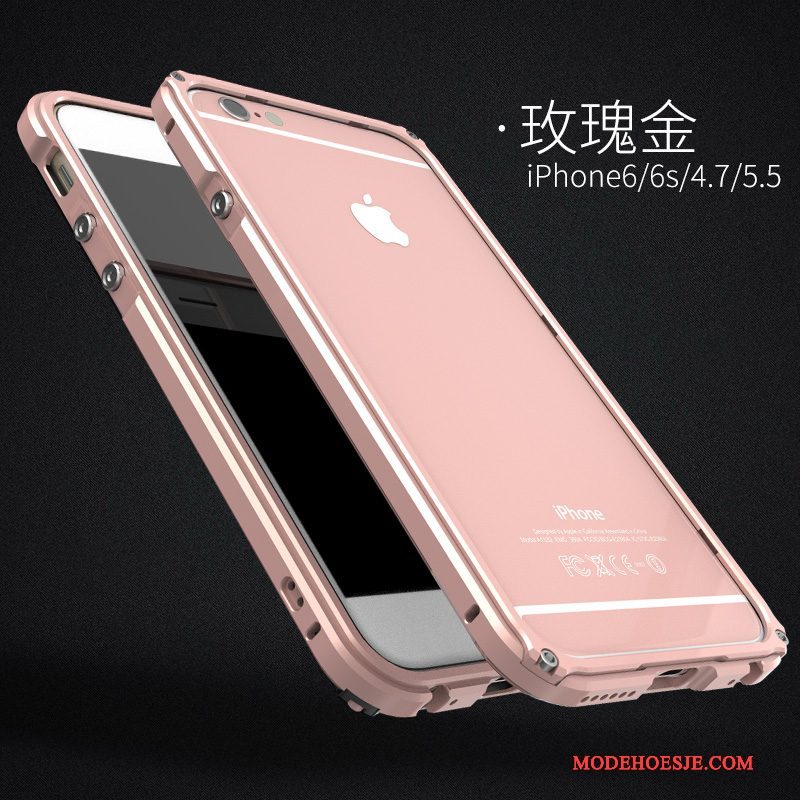 Hoesje iPhone 6/6s Plus Zakken Anti-fall Omlijsting, Hoes iPhone 6/6s Plus Bescherming Trend Zilver