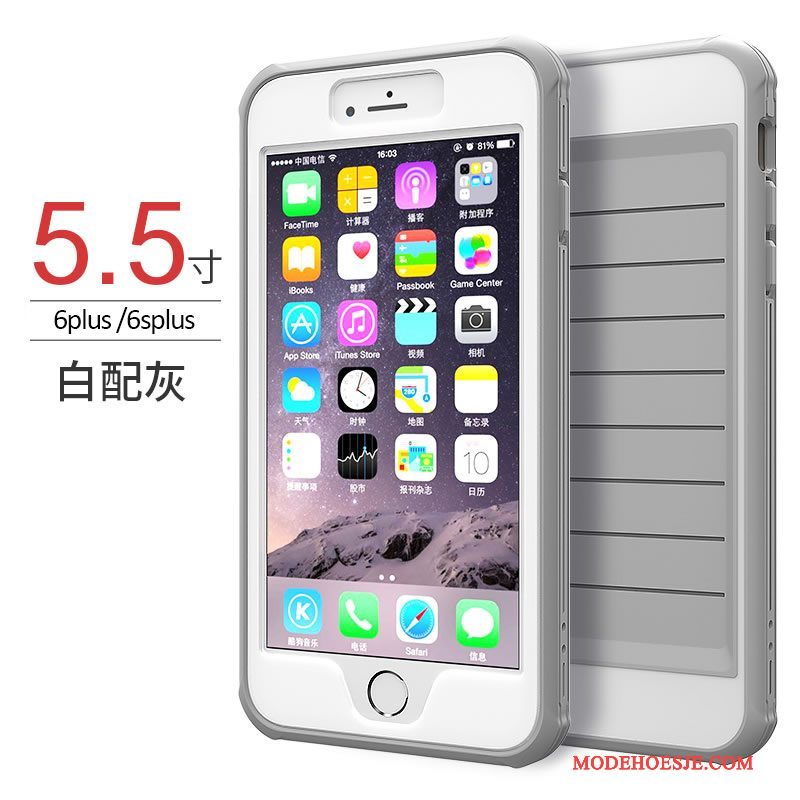 Hoesje iPhone 6/6s Plus Zakken Drie Verdedigingen Hanger, Hoes iPhone 6/6s Plus Siliconen Telefoon Grijs