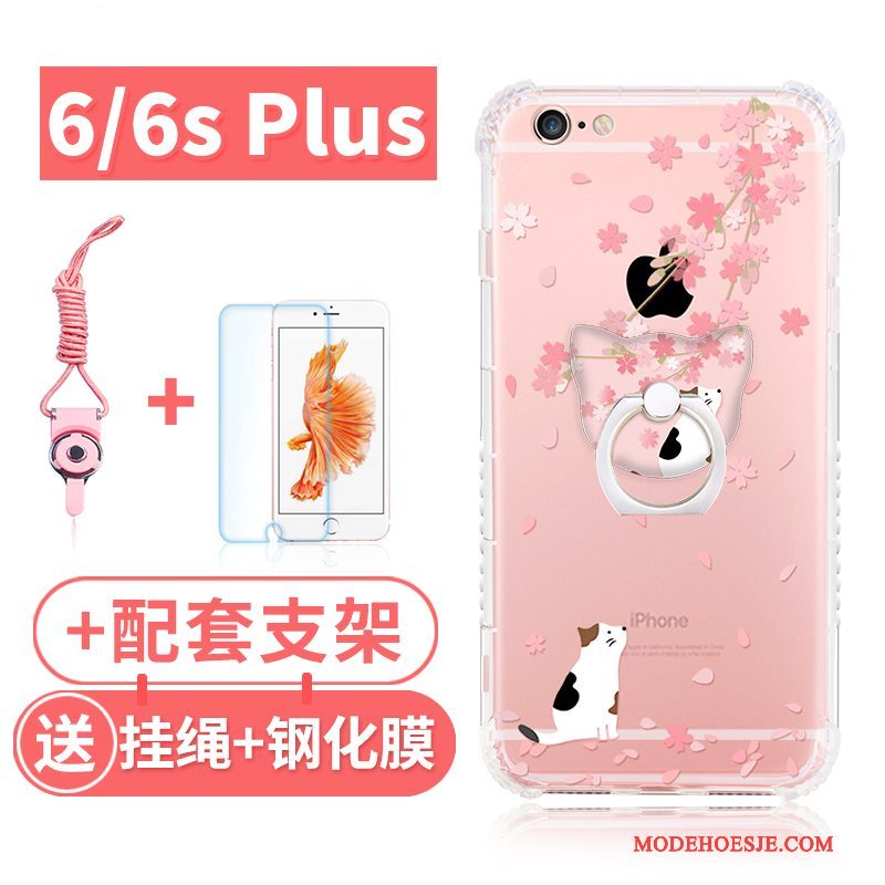 Hoesje iPhone 6/6s Plus Zakken Gasbag Anti-fall, Hoes iPhone 6/6s Plus Zacht Telefoon Roze