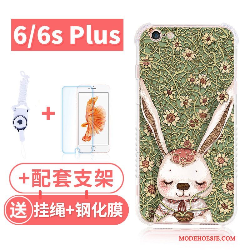 Hoesje iPhone 6/6s Plus Zakken Gasbag Anti-fall, Hoes iPhone 6/6s Plus Zacht Telefoon Roze