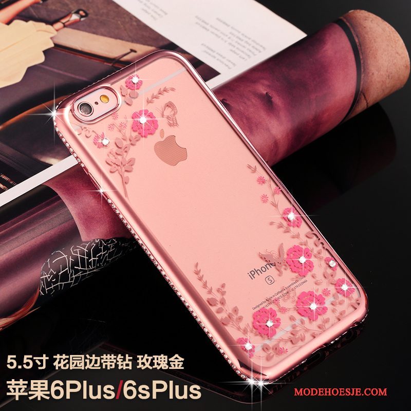 Hoesje iPhone 6/6s Plus Zakken Goud Trendy Merk, Hoes iPhone 6/6s Plus Siliconen Telefoon Anti-fall