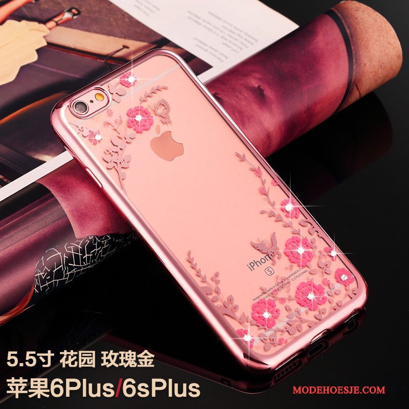 Hoesje iPhone 6/6s Plus Zakken Goud Trendy Merk, Hoes iPhone 6/6s Plus Siliconen Telefoon Anti-fall