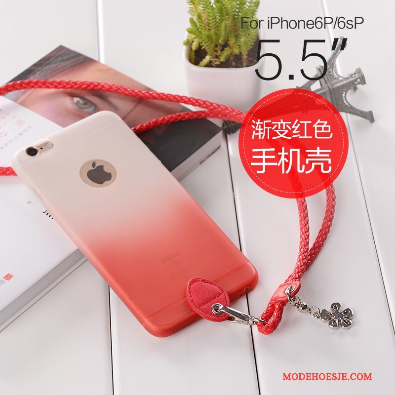 Hoesje iPhone 6/6s Plus Zakken Hanger Opknoping Nek, Hoes iPhone 6/6s Plus Rood Elegante