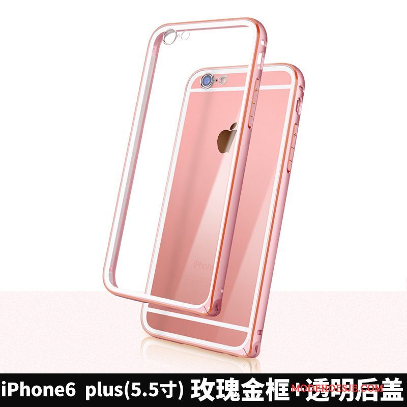 Hoesje iPhone 6/6s Plus Zakken Omlijstingtelefoon, Hoes iPhone 6/6s Plus Metaal Anti-fall Goud