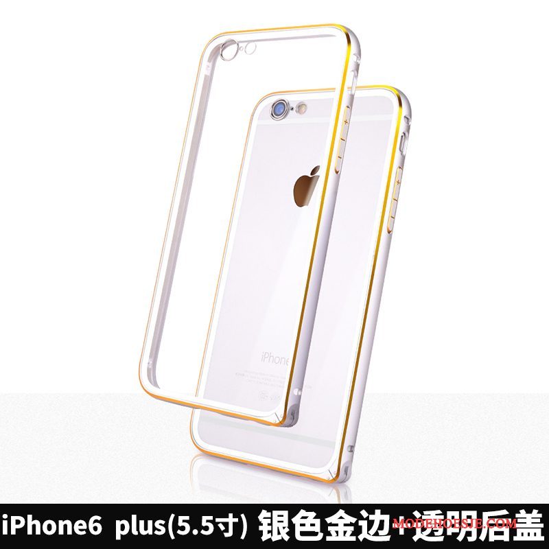 Hoesje iPhone 6/6s Plus Zakken Omlijstingtelefoon, Hoes iPhone 6/6s Plus Metaal Anti-fall Goud