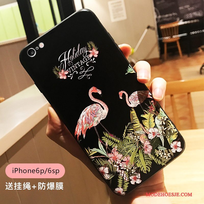 Hoesje iPhone 6/6s Plus Zakken Vogel Groen, Hoes iPhone 6/6s Plus Reliëf Elegante Trend