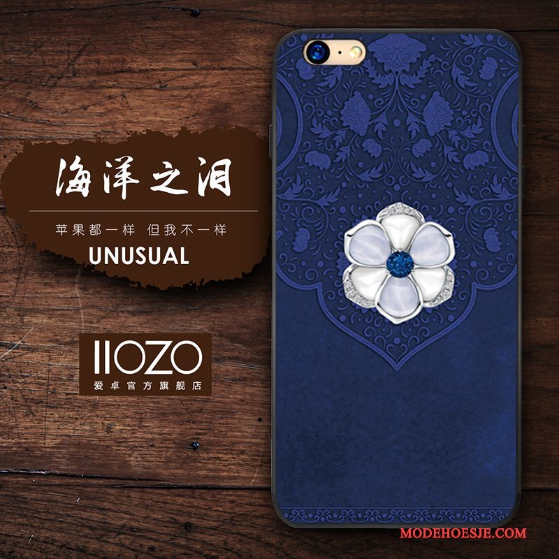 Hoesje iPhone 6/6s Siliconen Anti-falltelefoon, Hoes iPhone 6/6s Zacht Schrobben Blauw