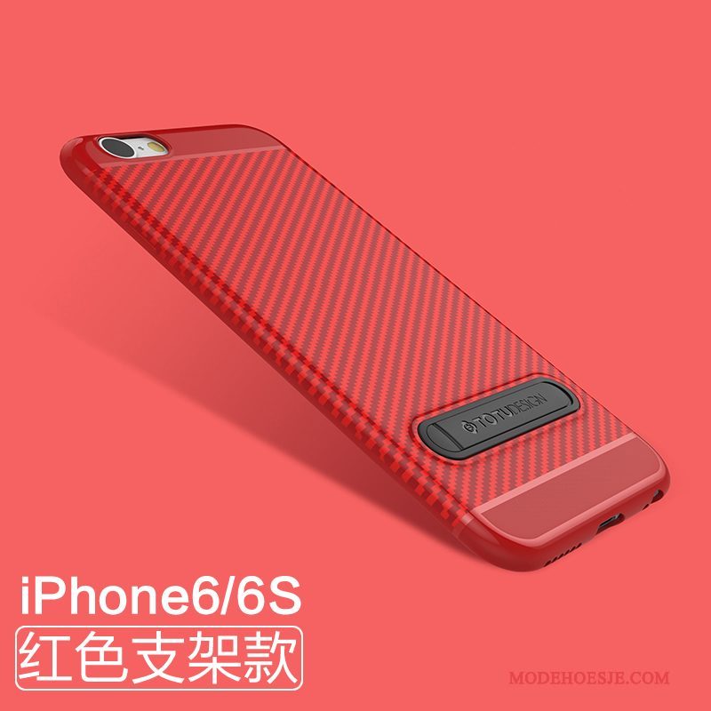 Hoesje iPhone 6/6s Siliconen Telefoon Schrobben, Hoes iPhone 6/6s Zakken Dun Zwart