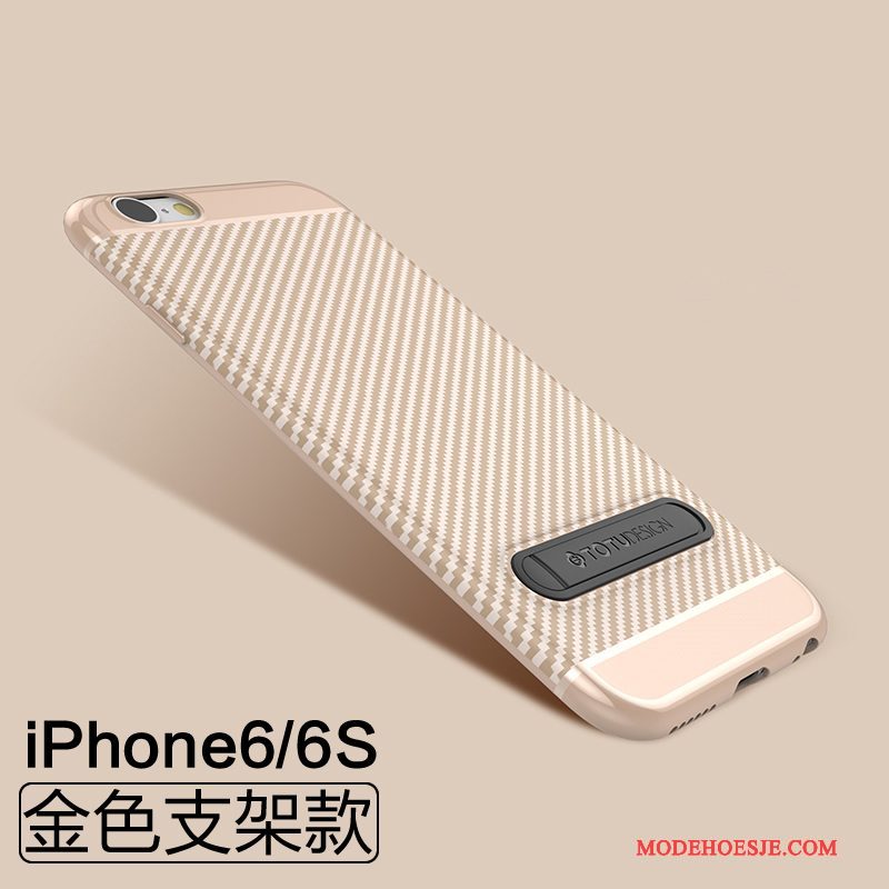 Hoesje iPhone 6/6s Siliconen Telefoon Schrobben, Hoes iPhone 6/6s Zakken Dun Zwart