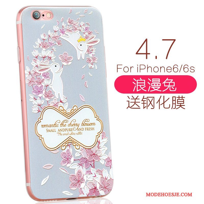 Hoesje iPhone 6/6s Spotprent Mini Elegante, Hoes iPhone 6/6s Zacht Rozetelefoon