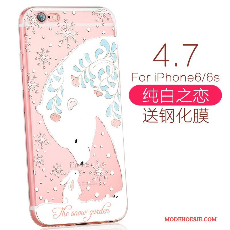 Hoesje iPhone 6/6s Spotprent Mini Elegante, Hoes iPhone 6/6s Zacht Rozetelefoon