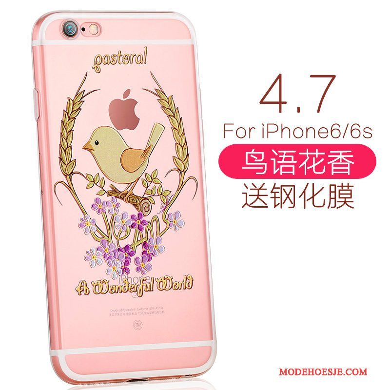 Hoesje iPhone 6/6s Spotprent Mini Elegante, Hoes iPhone 6/6s Zacht Rozetelefoon