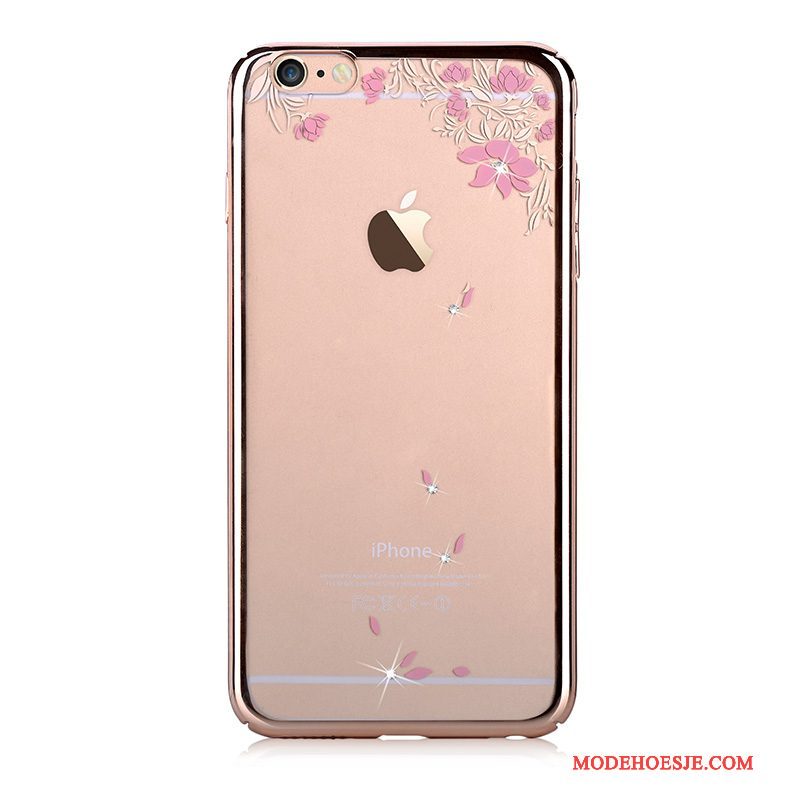 Hoesje iPhone 6/6s Strass Goudtelefoon, Hoes iPhone 6/6s Bescherming Hard Nieuw