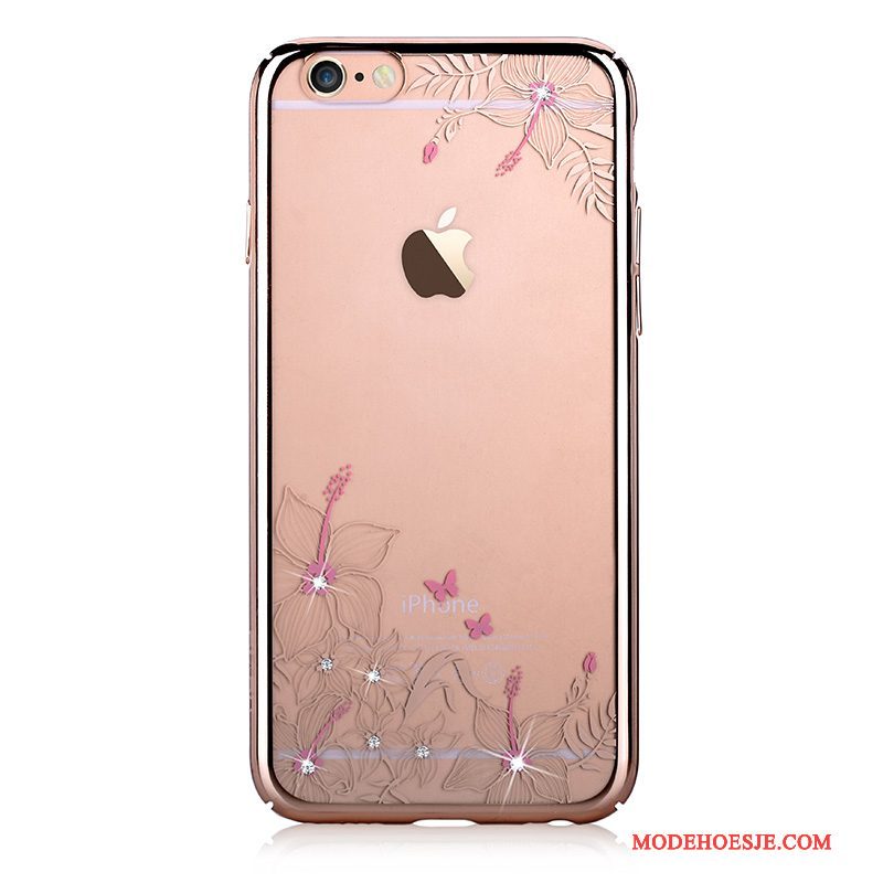 Hoesje iPhone 6/6s Strass Goudtelefoon, Hoes iPhone 6/6s Bescherming Hard Nieuw