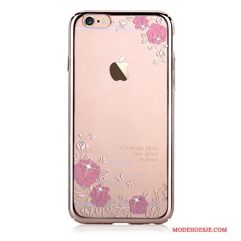 Hoesje iPhone 6/6s Strass Goudtelefoon, Hoes iPhone 6/6s Bescherming Hard Nieuw