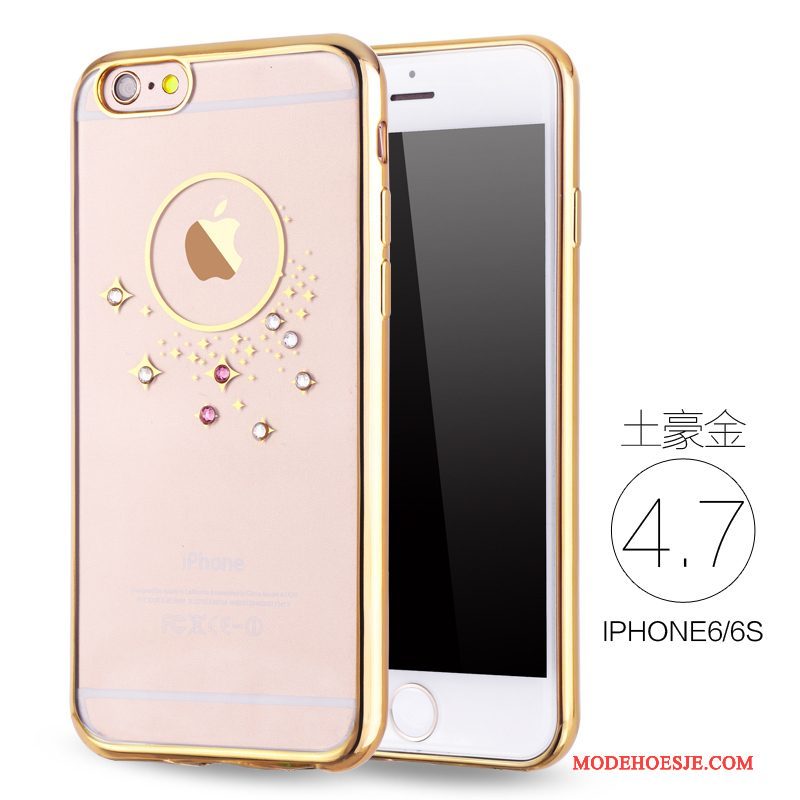 Hoesje iPhone 6/6s Strass Roze Dun, Hoes iPhone 6/6s Zacht Nieuwtelefoon