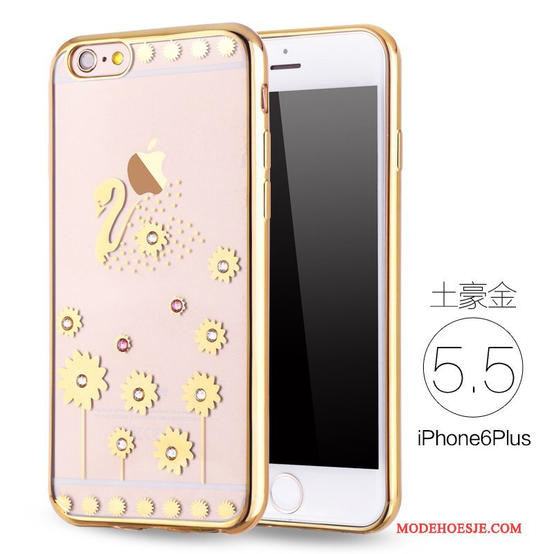 Hoesje iPhone 6/6s Strass Roze Dun, Hoes iPhone 6/6s Zacht Nieuwtelefoon