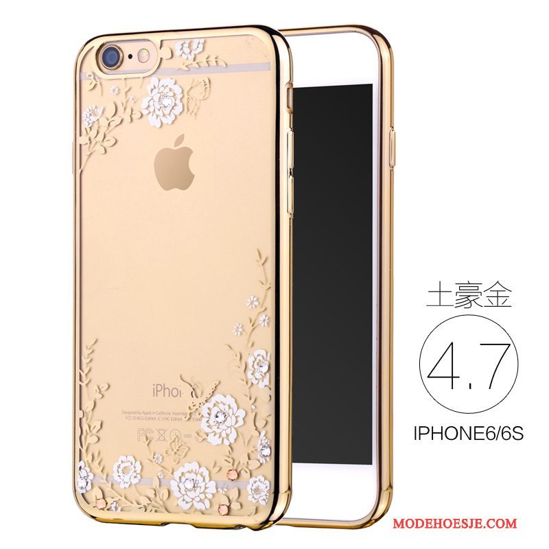 Hoesje iPhone 6/6s Strass Roze Dun, Hoes iPhone 6/6s Zacht Nieuwtelefoon